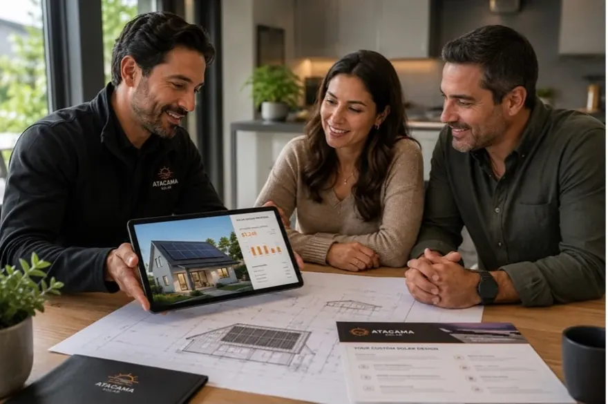 Solar consultation with tablet